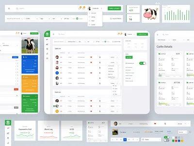 RANCH Cattle Management admin admin dashboard admin design cattle custom app forms freelancer graphs managment productdesign productdesigner ranch register signup ui kit uiux design web uikit webapp webapplication