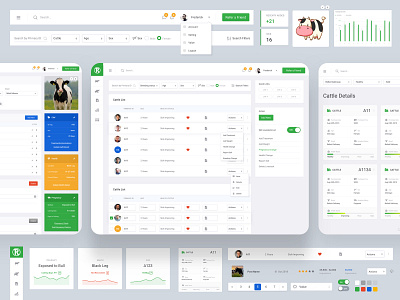 RANCH Cattle Management admin admin dashboard admin design cattle custom app forms freelancer graphs managment productdesign productdesigner ranch register signup ui kit uiux design web uikit webapp webapplication