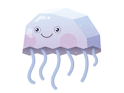 Geometric shaped jellyfish animal aquarium aquatic cartoon character comic cute geometric illustration jelly jellyfish nature ocean sea shape underwater vector water