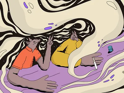 Editorial Illustration animals art characters colorful design editorial flat graphic illustration illustrator smoking vector vivid