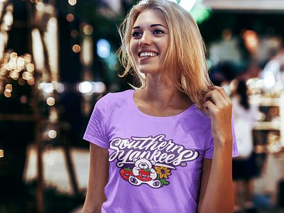 Southern Yankees Tribute Shirt bear lettering purple script southern sunflower tomoato tshirt yankee