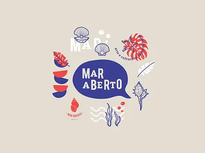 Podcast "Mar Aberto" Visual Identity branding illustration logo typography