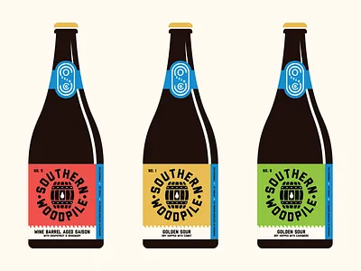 Southern woodpile barrel beer bottle branding brewery brewing georgia label monogram packaging south southern wood