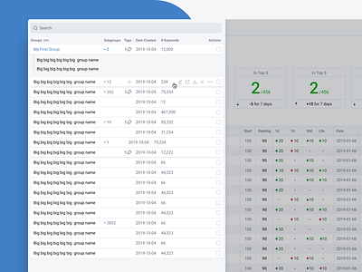 Serpbook - Left menu expanded app application dashboard keywords search engine search engine optimization seo serp tags ui ux web