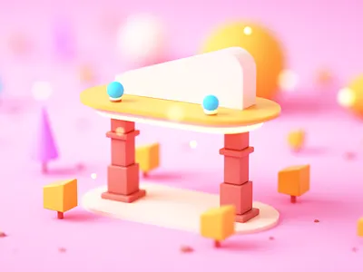 Bus Stop 3d 3d art 3drender c4d cinema4d digitalart isometric isometric art isometric design lowpoly lowpoly3d lowpolyart octanerender photoshop