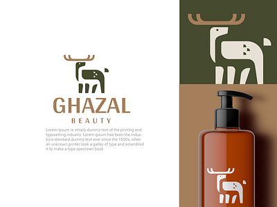 Ghazal animal beauty clever cosmetic creative deer design forest logo minimal simple