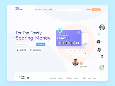 -We Wallet Landing Page branding color design expenses finances icon illustration landingpage logo typography ui vector webdesign wewallet