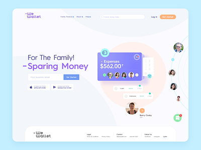 -We Wallet Landing Page branding color design expenses finances icon illustration landingpage logo typography ui vector webdesign wewallet