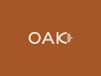 OAK acorn branding design icon logo negative space oak tree ty typography