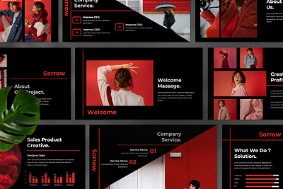 Sorrow Business Google Slide agency branding business clean company concept creative design google slide google slide template google slides minimal modern presentation simple template templates web design web development website