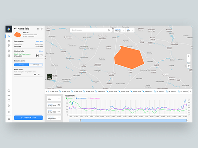 SATELLITE HARVEST MONITORING app design flat ux web