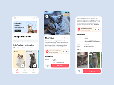 Adopt me adopt app cat catalog design dog mobile app pets ui ui ux user experience user interface