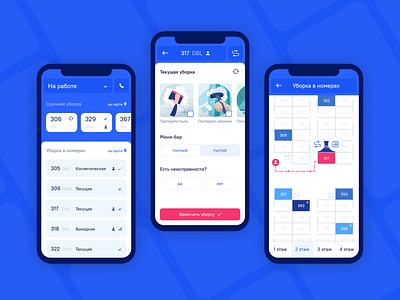 Hotel Housekeeping App for Maids app blue clean ui concept design figma hotel management app ui ux ux ui