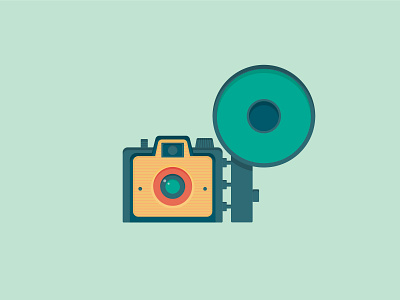 Vintage Camera app colorful editorial illustration flat illustration minimal mobile pastel color vintage design visual design