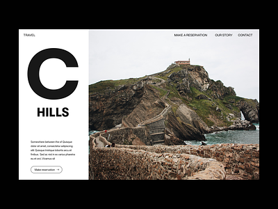 Travel C Hills branding design header minimal travel typography ui ux web