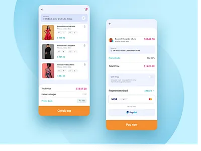 Shopping mobile app_cart page design app design clean clean ui color daily 100 challenge design designer ecommerce figma shop shopping app shopping cart shot ui uidesign user experience user interface ux