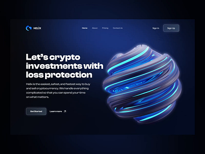 Helix - Crypto Homepage 3d 3d art animation blender c4d creative fluid hero motion motion graphics smooth ui video