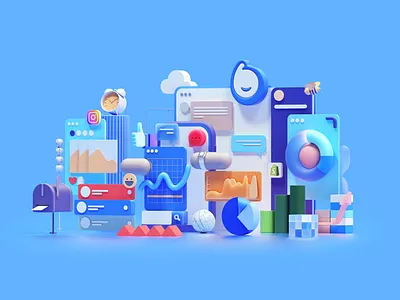 Illustration 3d adobe cinema4d design graphic design icons illustration inspiration modern octane