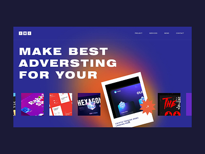 Advertising agency landing page design ads animation creative agency daily gradient homepage landing page ui web webdesign website