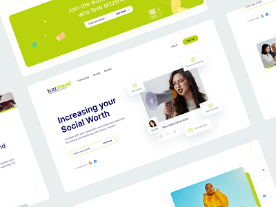 bizzshout: Landing Page Design banner design hero banner jobs portal landing page social media ui ux web design