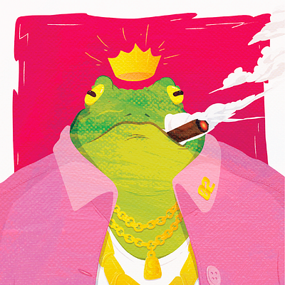 Real Animals Series - 001 King Frog. artwork drawing illustration series art