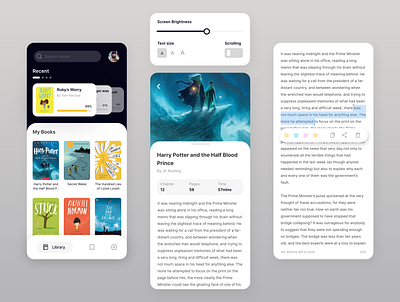 READING APP adobexd app design books design e library library novels reading app stories ui ux