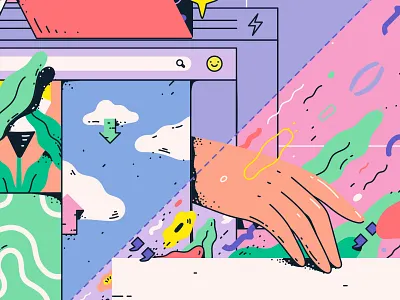 Archive of Our Own 1/4 detail development frontend good vibes hand illustration vector vector illustration web design window