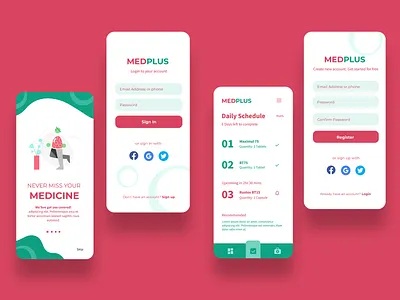 Medicine Management app adobe branding branding design design illustration minimal shots ui ux vector