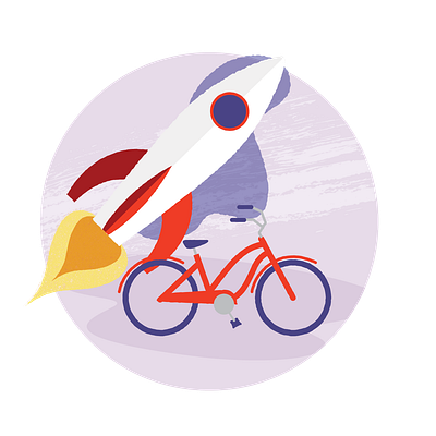 random unused web icon bike illustration rocket space travel