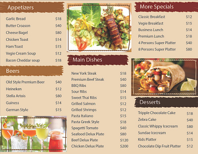 Cafe Menu Card branding illustration