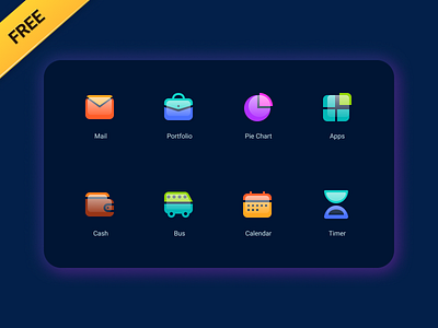 Huzzah! adobexd figma flare free freebie glass iconpack icons iconset shine sketch