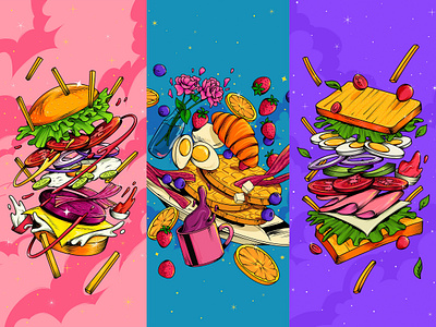 Vectornator art breakfast burger design food illustration sajid sandwich vector vectornator