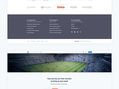 Sports Organiser Platform branding club design designs football game graphics illustration landing page layoting layoutdesign player players sports typography ux uxdesign uxui web website