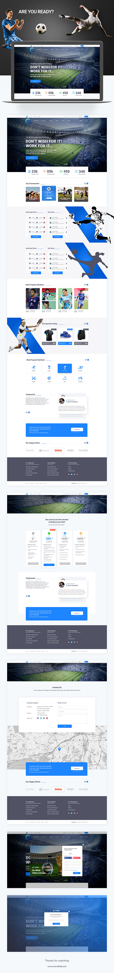 Sports Organiser Platform branding club design designs football game graphics illustration landing page layoting layoutdesign player players sports typography ux uxdesign uxui web website