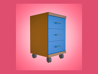 My own nightstand 💙 3d blender cabinet design illustration nightstand render table