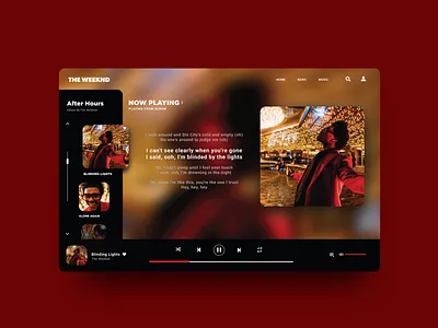 Music player colors dashboad mockup design music app palette play player ui ui ux uidesign uidesignpatterns weeknd