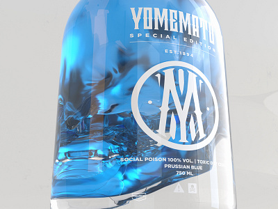 YOMEMATO 3d brand branding cinema4d drink label logo packaging poison poisonous typography