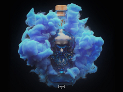 YOMEMATO 3d bottle branding cinema4d drink logo packaging poison poisonous smoke