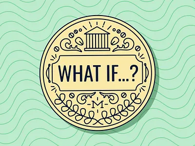 What If Badge badge bank blog finance illustration