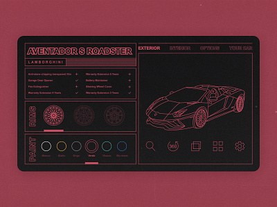 Lamborghini Configurator car configurator illustration line art minimalism swiss ui ux