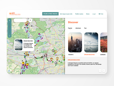 Map Router app ui ux web website