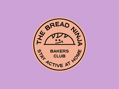 TheBreadNinja brand badge bakers brand branding bread icon illustration logo stamp sticker typography vector