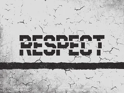 Respect branding design grunge gskett halftone logo respect texture typography vector wordmark