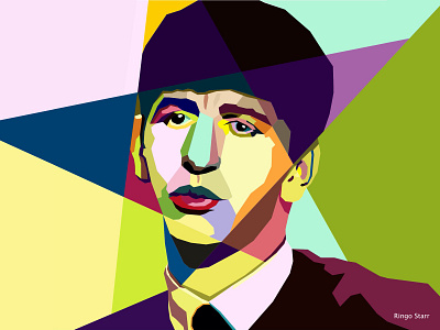 Ringo Starr illustration beatles clear colorful design elegant flat illustration lowpoly musician polygon ringo starr sketch star