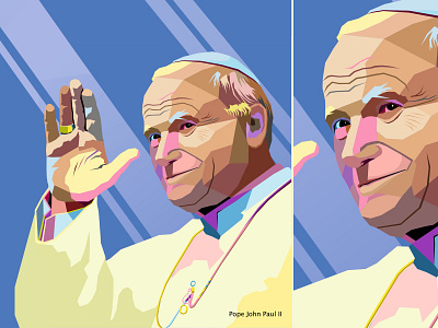 Pope John Paul III illustration clear colorful design elegant flat illustration lowpoly polygon simple sketch