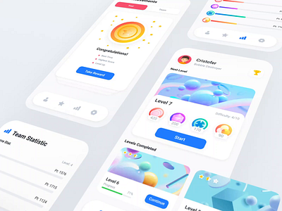 Mobile Game UI series: Statistics dashboard app application assets design game gui illustraion interface mobile mobile app screens ui user experience user interface ux