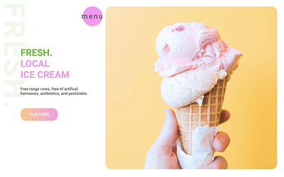 FRESH Local Ice Cream Desktop branding design desktop flat logo minimal ui ux web website