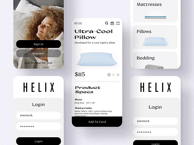 Helix / Shop App app branding fashion imagery photos typography ui ux web website