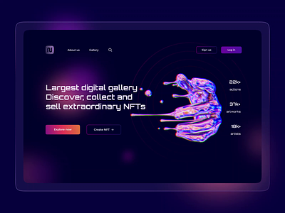 NFT Digital Gallery animation appdesign art crypto cryptoart darkmode design dynamic gallery gradient nft style ui ux webdesign