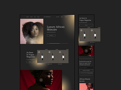 54 Thrones - website concept concept dark ui design desktop ecommerce interface luxury mobile skincare ui ux webdesign website